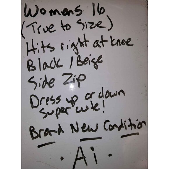 Black & Cream ELLE Womens Sleeveless Lace Overlay Dress Size 16 Made In China El - Picture 10 of 10